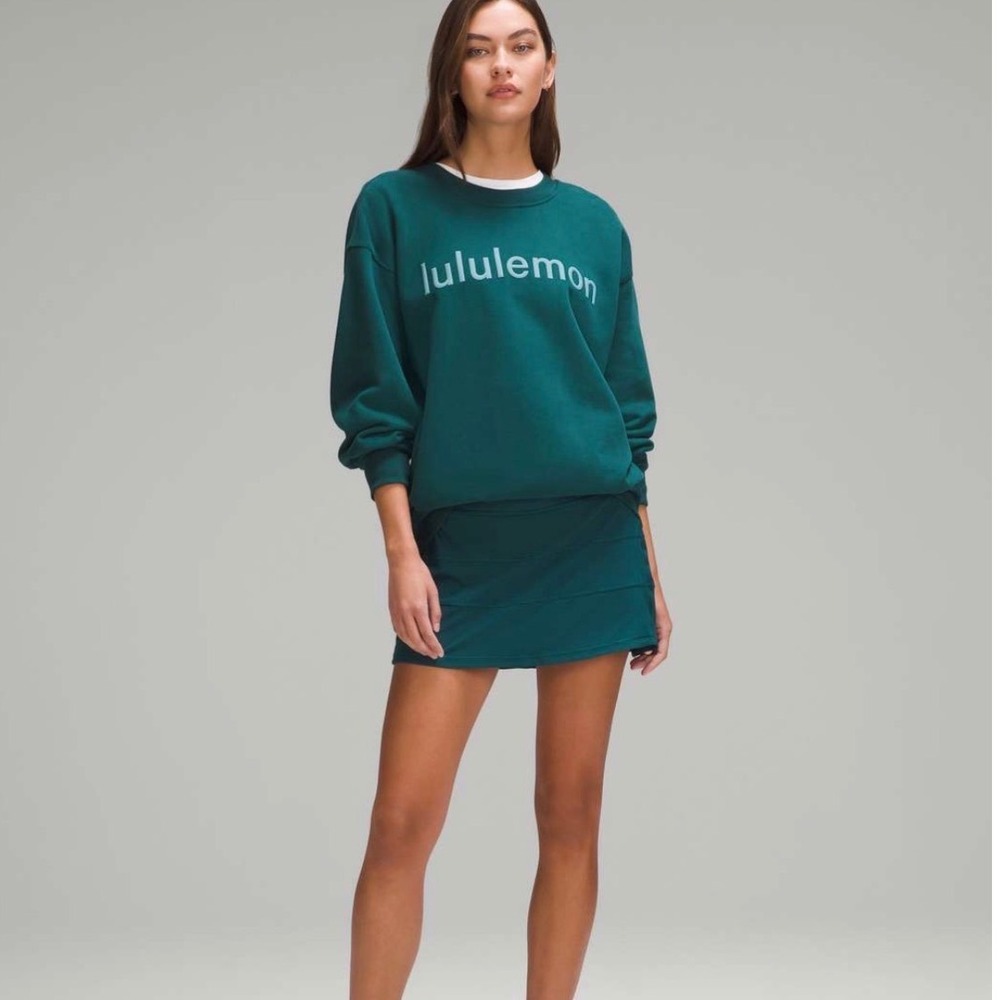 Lululemon Storm Teal Perfectly Oversized Crewneck Logo Sweatshirt Women's M